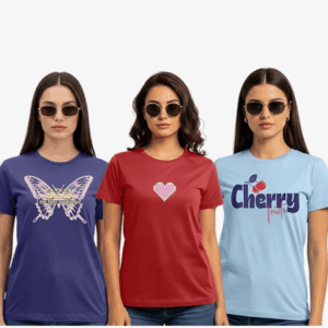 STYLENSE® Cotton Blend Regular Fit Round Neck Cool Graphic Printed Half Sleeve T-Shirt Combo for Men (Pack of 3) (Colors: Brown, White, Red, Future Dusk, Green, Dutch Canal & Rose Water)